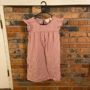 Red & white linen dress